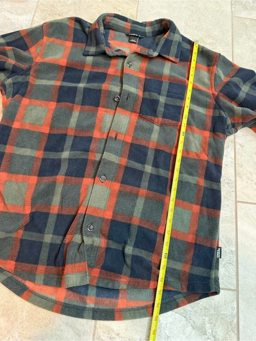 Eddie Bauer Fast Fleece Plaid Button Up Shirt Jacket Men’s Size Large - Picture 4 of 5